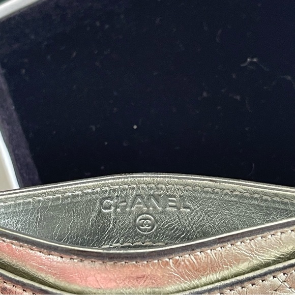 Chanel Quilted Silver  Metallic Leather Reissue Turnlock Card Holder Wallet - Picture 5 of 9